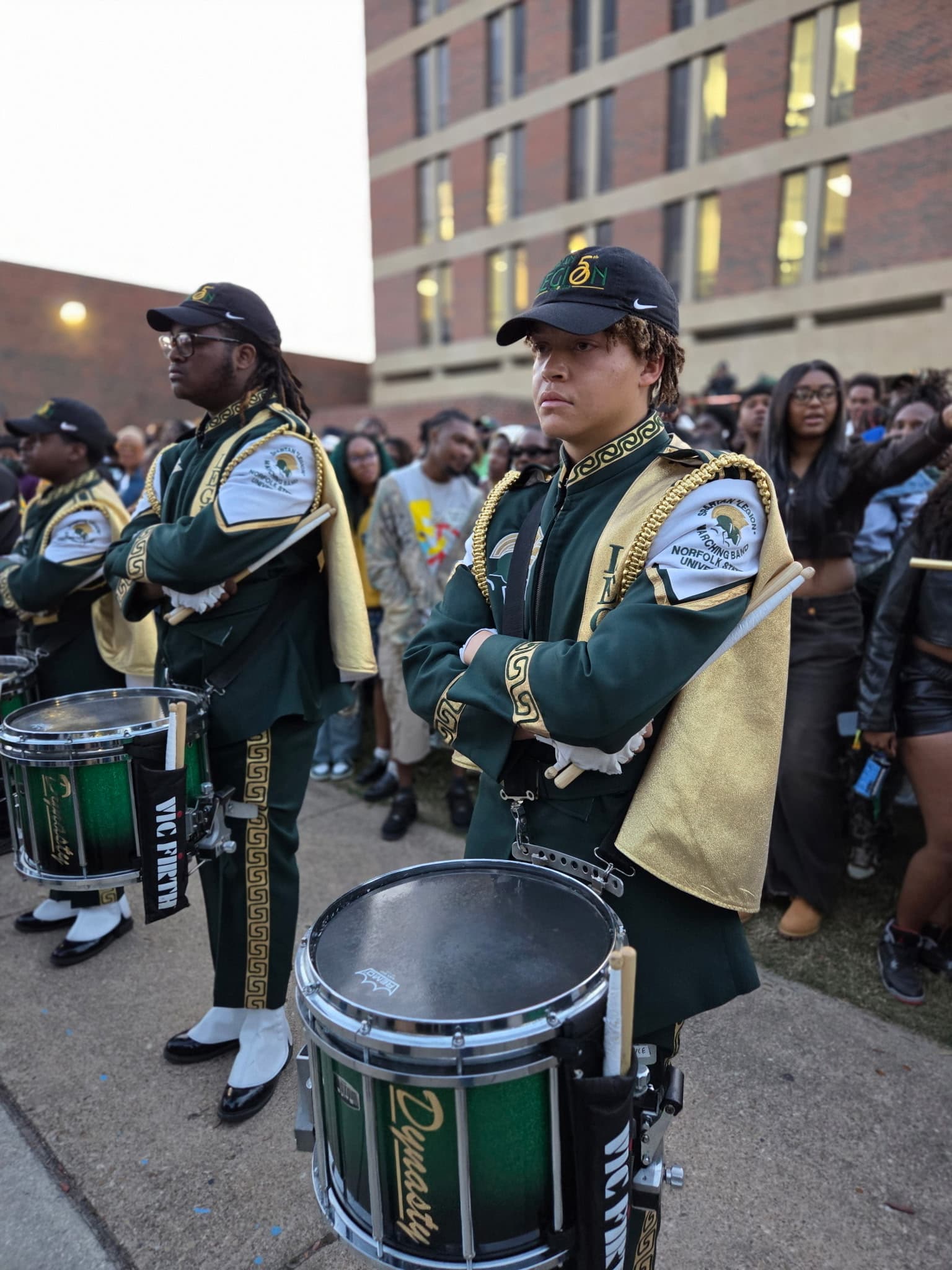 Deuce Andrews in drumline uniform